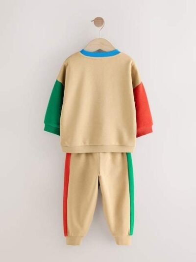 Tan Brown Single Sweatshirt and Joggers Set