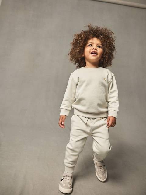 Ecru Off White Logo Sweatshirt And Joggers Set