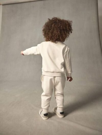 Ecru Off White Logo Sweatshirt And Joggers Set