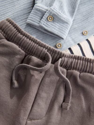 Blue Cord T-Shirt And Joggers 3 Piece Set