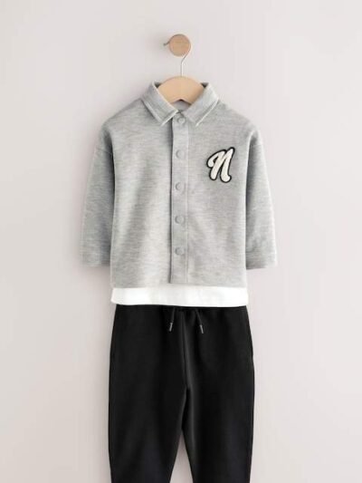 Grey T-Shirt And Joggers 3 Piece Set