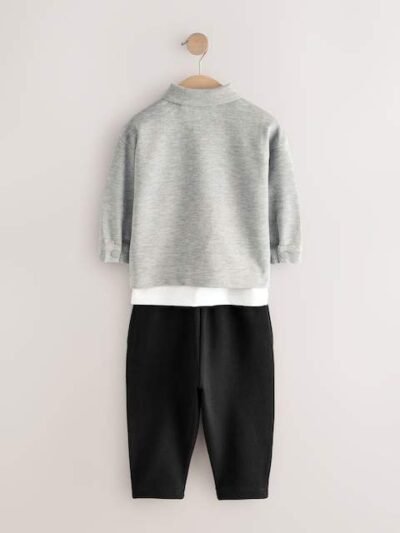 Grey T-Shirt And Joggers 3 Piece Set