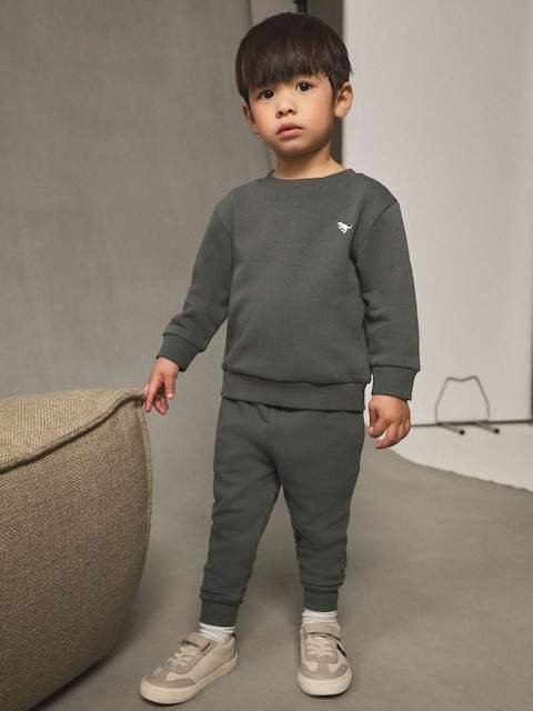 Charcoal Grey Logo Sweatshirt And Joggers Set