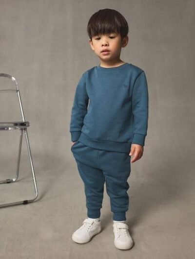 Light Blue Logo Sweatshirt And Joggers Set