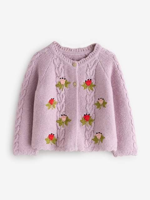 Purple Cath Kidston Floral Cable Cardigan