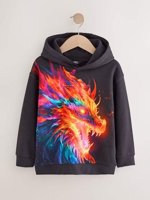 Black Dragon Older Boys Graphic Print Hoodie