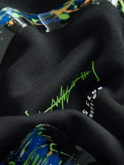 Black Headphones Older Boys Graphic Print Hoodie