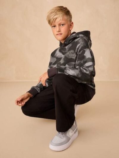 Mono Camo Older Boys Graphic Print Hoodie