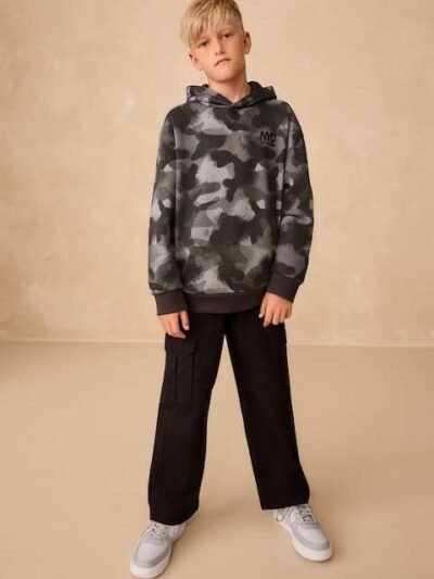 Mono Camo Older Boys Graphic Print Hoodie