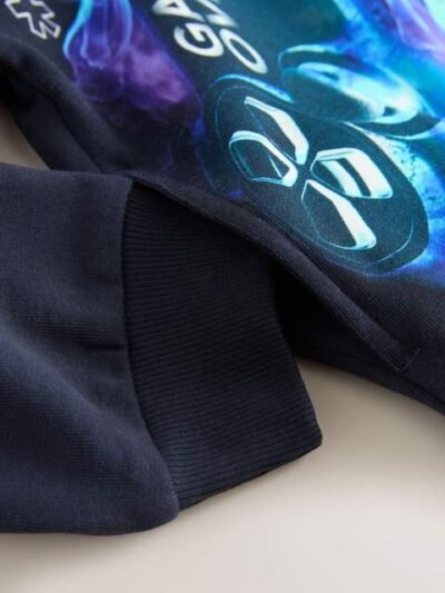 Navy Controller Older Boys Graphic Print Hoodie