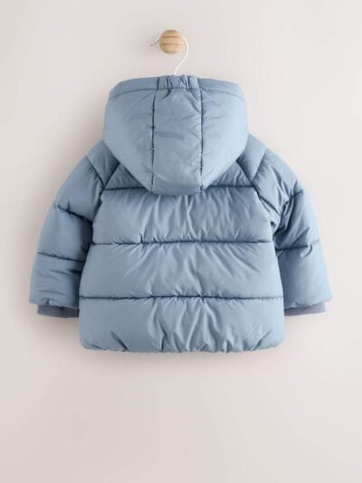 Blue Hooded Baby Puffer Jacket