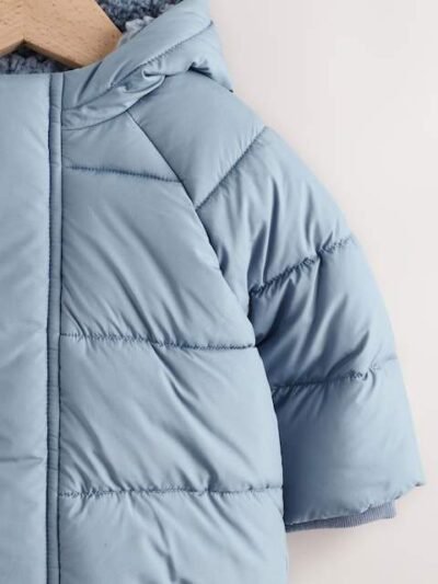Blue Hooded Baby Puffer Jacket