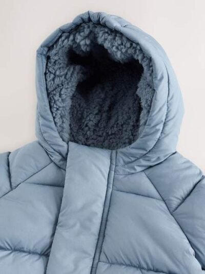 Blue Hooded Baby Puffer Jacket
