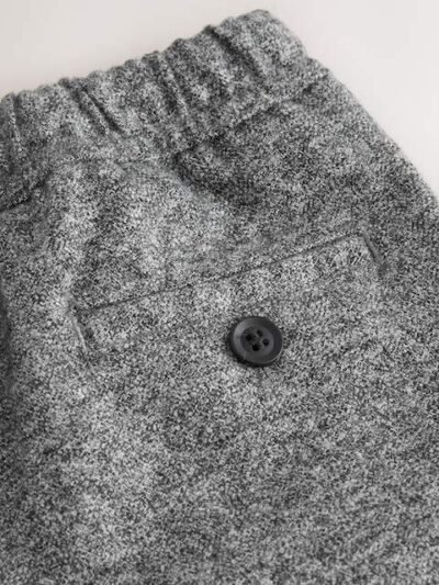 Grey Pull On Smart Trousers