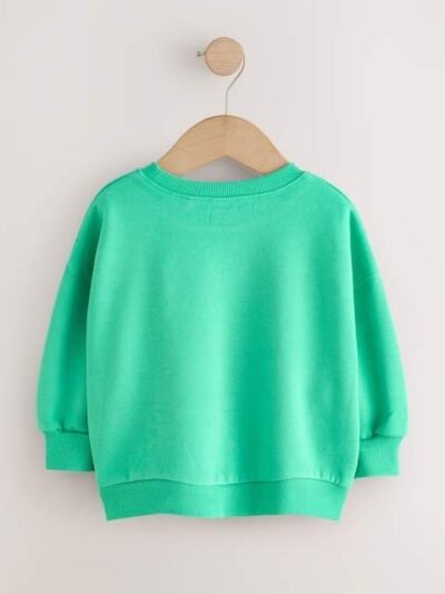 Green Cat Crew Neck Sweatshirt