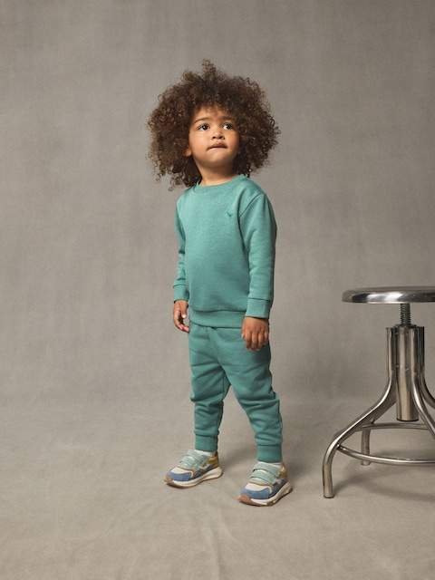 Green Logo Sweatshirt And Joggers Set