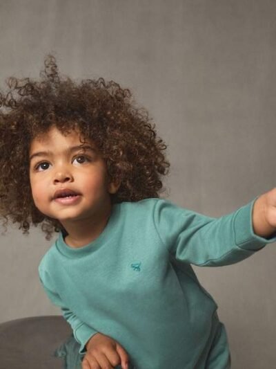 Green Logo Sweatshirt And Joggers Set