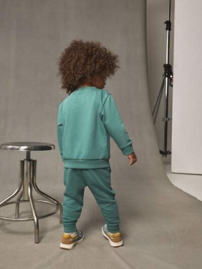 Green Logo Sweatshirt And Joggers Set