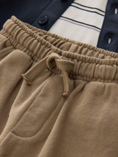 Navy Blue And Tan T-Shirt And Joggers 3 Piece Set