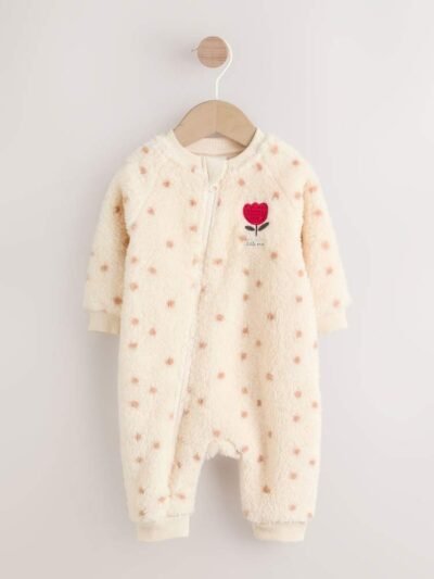 Spot Heavyweight Fleece Baby Sleepsuit