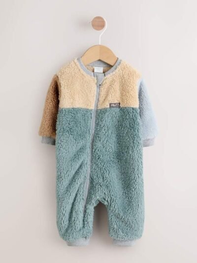 Minerals Colour Blocked Fleece Sleepsuit
