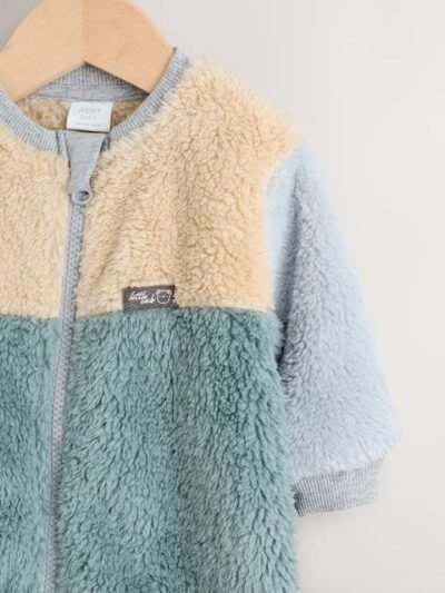 Minerals Colour Blocked Fleece Sleepsuit