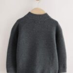 Charcoal Grey Zip Through Cardigan