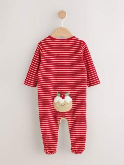 Brown Pudding Baby Christmas Dress Up Sleepsuit