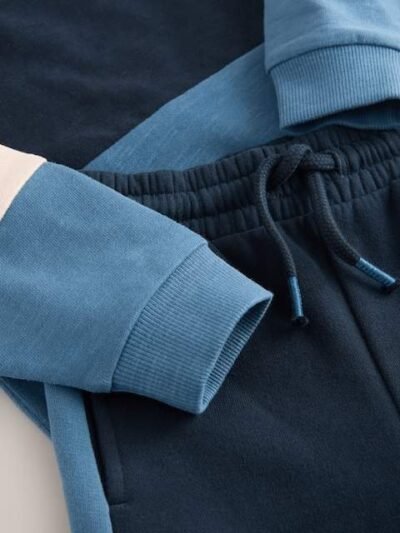 Blue/Navy Long Sleeve Soft Touch T-Shirt and Joggers Set