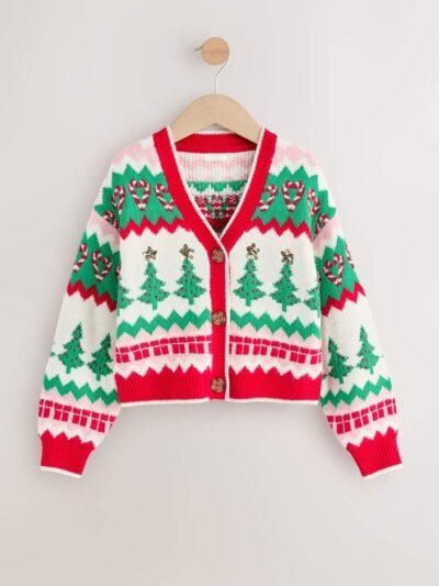 Red Christmas Tree Cardigan