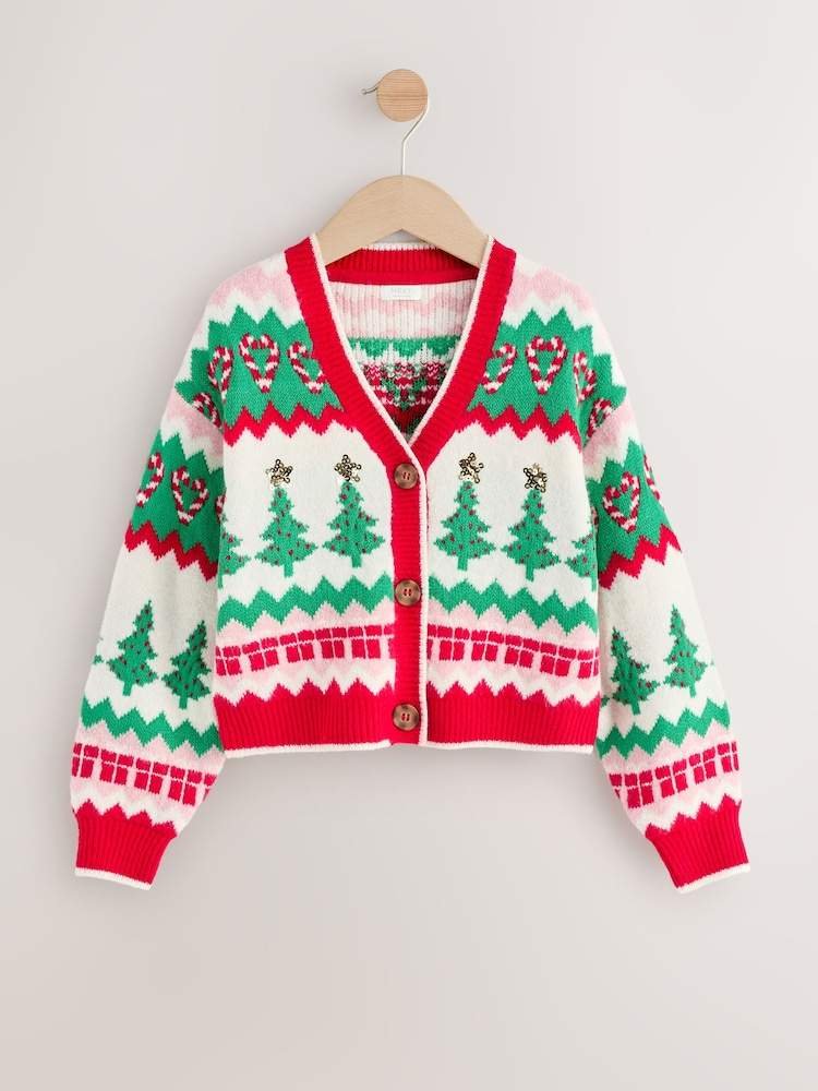 Red Christmas Tree Cardigan