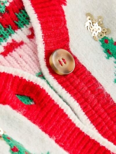Red Christmas Tree Cardigan