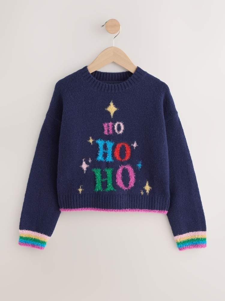Navy Christmas Ho Ho Ho Jumper