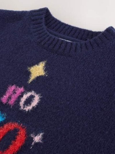 Navy Christmas Ho Ho Ho Jumper