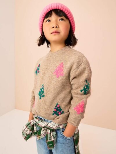 Oatmeal Christmas Tree Jumper