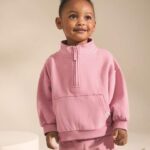 Rose Pink Quarter Zip Sweatshirt