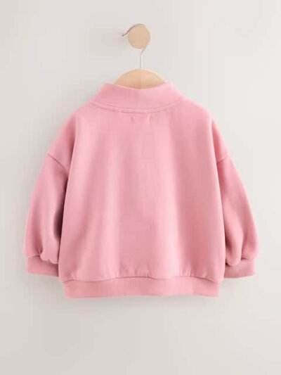 Rose Pink Quarter Zip Sweatshirt