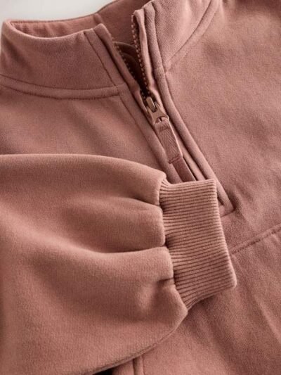 Mocha Brown Quarter Zip Sweatshirt