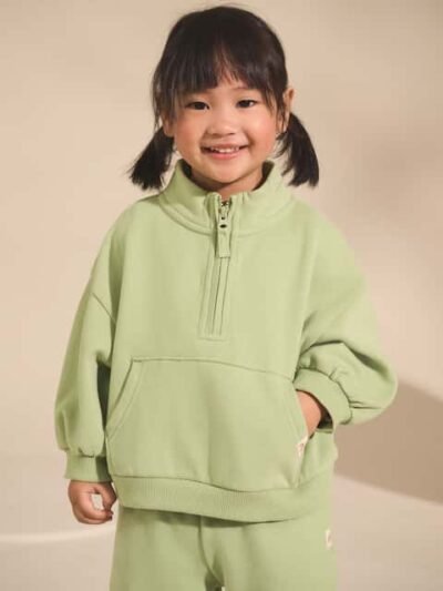 Sage Green Quarter Zip Sweatshirt