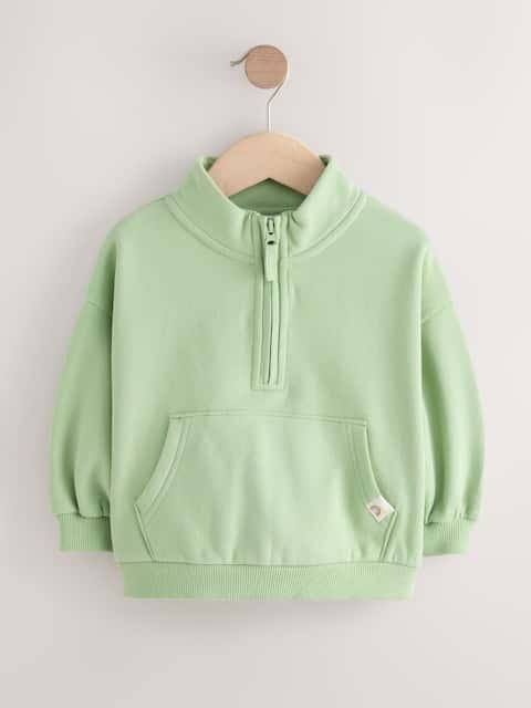 Sage Green Quarter Zip Sweatshirt