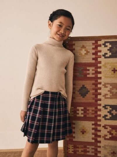 Oatmeal Roll Neck Knit Jumper