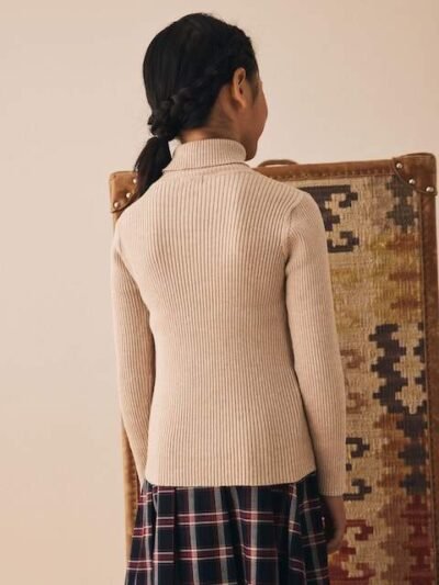 Oatmeal Roll Neck Knit Jumper