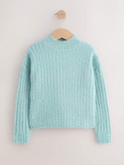 Teal Blue Fluffy Jumper