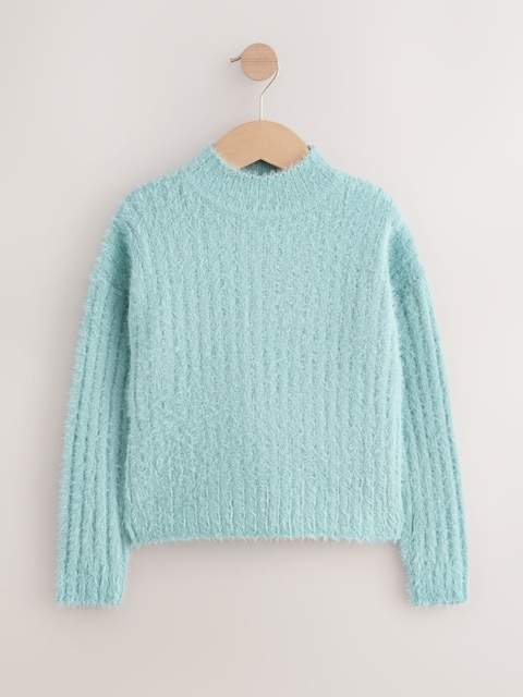 Teal Blue Fluffy Jumper