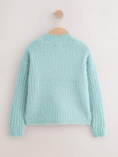 Teal Blue Fluffy Jumper
