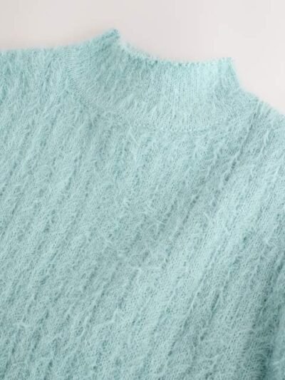 Teal Blue Fluffy Jumper