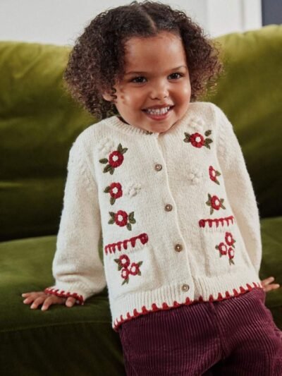 Ecru Floral Print Cardigan