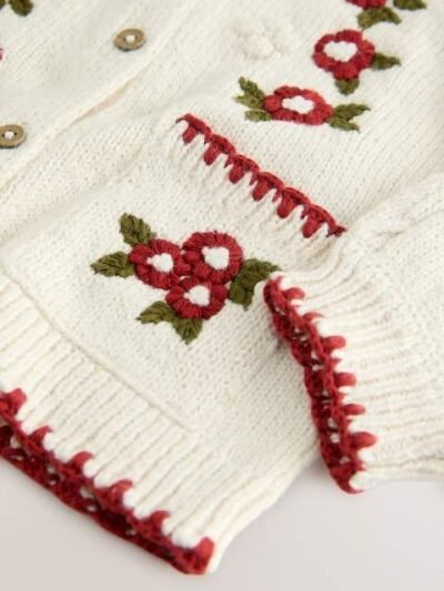 Ecru Floral Print Cardigan