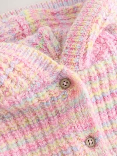 Pink Rainbow Bear Hooded Cardigan