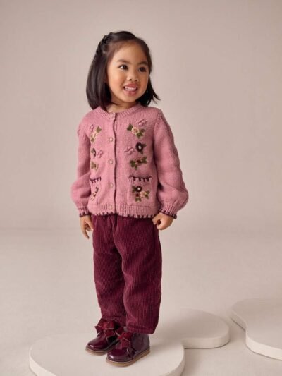 Pink Floral Print Cardigan